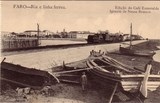 Bilhete postal de Faro: Ria e linha férrea | Portugal em postais antigos