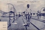 Bilhete postal ilustrado de Ponte e Alfandega, lado do mar, Benguela, Angola | Portugal em postais antigos 