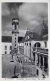 Postal antigo de Coimbra, Portugal: Universidade, Torre do Relógio e Via Latina