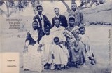 Bilhete postal ilustrado de "Un grupo de pretos civilizados" Benguela, Angola | Portugal em postais antigos 