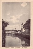Bilhete postal antigo da Avenida e Rio Nabão, Tomar | Portugal em postais antigos