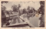 Bilhete postal ilustrado da Roda de rega no rio Nabão, Tomar | Portugal em postais antigos