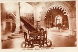 Postal antigo de Buçaco, Portugal: Hall do Palace Hotel.