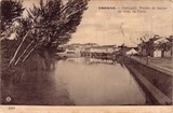 Bilhete postal ilustrado de Tomar: Trecho do bairro de além da ponte | Portugal em postais antigos