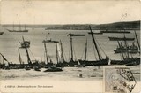 Bilhete postal ilustrado de Lisboa, embarcações no Tejo | Portugal em postais antigos