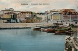 Bilhete postal ilustrado de Lisboa, cais do Sodré | Portugal em postais antigos