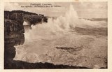Bilhete postal ilustrado de Cascais, Mar agitado - Rochedos da Boca do Inferno | Portugal em postais antigos 