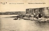 Bilhete postal ilustrado de Cascais, Rochas e Farol da Guia | Portugal em postais antigos 