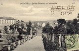 Postal antigo de Coimbra, Portugal: Jardim Botânico e sua estufa.