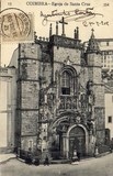 Postal antigo de Coimbra, Portugal:  Igreja de Santa Cruz em Coimbra.