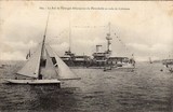 Bilhete postal do desembarque do Rei do Portugal | Portugal em postais antigos