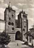 Bilhete postal da Fachada principal da Sé, Évora | Portugal em postais antigos