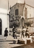 Bilhete postal da Igreja de São Francisco e Costumes Alentejanos, Évora | Portugal em postais antigos