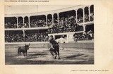 Bilhete postal de uma corrida de touros, Sorte de cavaleiro | Portugal em postais antigos 