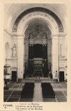 ilhete postal ilustrado de Fátima, interior da ​Basílica | Portugal em postais antigos 