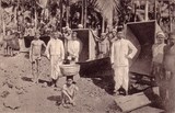 Bilhete postal dos Trabalhos de terraplanagem, Banastarim, Velha Goa, India Portuguesa | Portugal em postais antigos