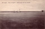 Bilhete postal do Quebra-mar visto do nacente Mormugão, India Portuguesa | Portugal em postais antigos