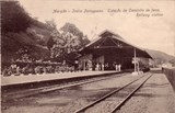 Bilhete postal da Estação do Caminho de ferro, Margão, India Portuguesa | Portugal em postais antigos