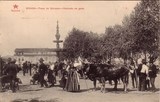 Bilhete postal de Braga, Mercado do gado, Praça do Salvador | Portugal em postais antigos