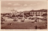 Bilhete postal de Castelo Branco, mercado em frente do Quartel de Cavalaria | Portugal em postais antigos