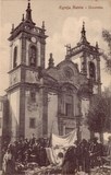 Bilhete postal de Gouveia, mercado em frente a igreja Matriz | Portugal em postais antigos