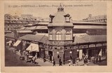 Bilhete postal de Lisboa, Praça da Figueira e mercado central | Portugal em postais antigos