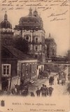 Bilhete postal de Mafra, feira e vista do edifício lado norte | Portugal em postais antigos