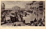 Bilhete postal de Nazaré, mercado na praça Souza Oliveira | Portugal em postais antigos