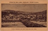 Bilhete postal de Ponte de Lima, Vista parcial da vila num dia de feira | Portugal em postais antigos