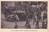 Bilhete postal ilustrado do 1° de Maio de 1931 no Porto: condução dum popular ferido | Portugal em postais antigos 