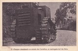 Bilhete postal ilustrado do "Tanque" abandonado na estrada dos Carvalhos, na madrugada de 2 de Maio 1931  | Portugal em postais antigos 