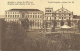 Bilhete postal do Hospital e Igreja de São José, Ponta Delgada, Açores | Portugal em postais antigos