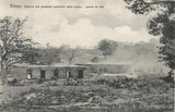 Bilhete postal ilustrado de Bissau,Tabanca dos grumetes queimada pelos papús  | Portugal em postais antigos 