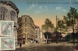 Bilhete postal ilustrado de um trecho da Avenida da Liberdade, Lisboa | Portugal em postais antigos