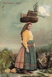 Bilhete postal ilustrado de Lisboa: Costume de peixeira | Portugal em postais antigos