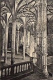 Bilhete postal de Lisboa, Portugal: Interior da Igreja Santa Maria de Belém (vista tirada do Coro-alto).
