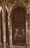 Bilhete postal de Lisboa, Portugal: Interior da Igreja Santa Maria de Belém no Mosteiro dos Jerónimos.