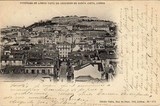 Bilhete postal antigo de Lisboa: Panorama visto do Elevador de Santa Justa | Portugal em postais antigos