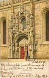 Bilhete postal de Lisboa, Portugal: Portal sul da Igreja Santa Maria de Belém - Mosteiro dos Jerónimos.