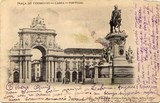 Bilhete postal antigo de Lisboa: Praça do Comércio | Portugal em postais antigos