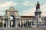 Bilhete postal antigo de Lisboa: Praça do Comércio | Portugal em postais antigos