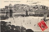 Bilhete postal ilustrado de Lisboa: Praça do Comércio | Portugal em postais antigos