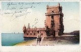 Bilhete postal antigo de Lisboa , Portugal: Torre de Bélem - 17