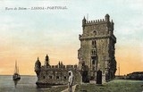 Bilhete postal antigo de Lisboa , Portugal: Torre de Bélem - 91