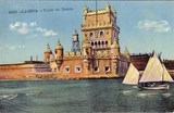 Bilhete postal antigo de Lisboa , Portugal: Torre de Bélem - 94