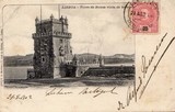 Bilhete postal antigo de Lisboa , Portugal: Torre de Bélem - 50