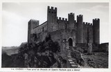 Bilhete postal de Óbidos, vista geral da Pousada do Castelo | Portugal em postais antigos 