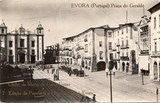 Bilhete postal da Praça do Giraldo, Évora | Portugal em postais antigos