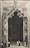 Bilhete postal de Batalha: o pórtico das Capelas Imperfeitas, lado interior | Portugal em postais antigos 