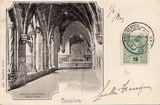 Postal antigo de Coimbra, Portugal: Claustro do Silêncio no Mosteiro Santa Cruz.